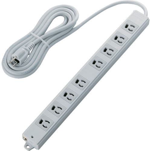 エレコム RoHS対応 工事用 8個口 3ピン 抜け止めタップ 雷サージ防止 3m T-WRMK3830LG/RS 1 個