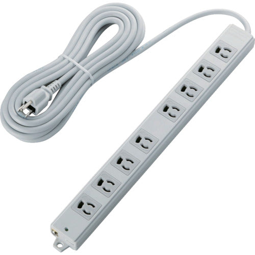 ELECOM RoHS 대응 공사용 8개구 3핀 누락 방지 탭 번개 서지 방지 5m T-WRMK3850LG/RS 1개