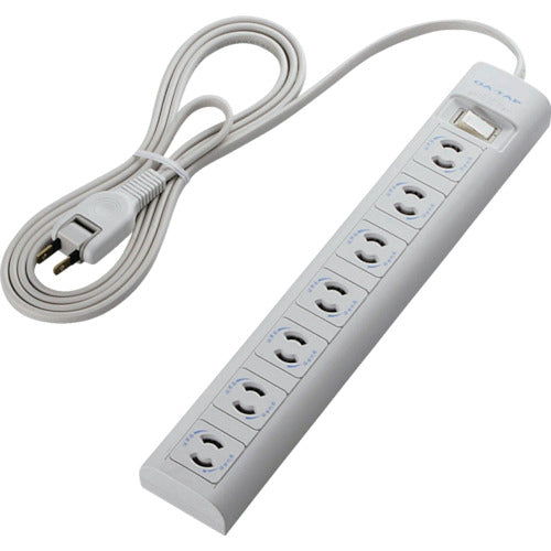 エレコム OAタップ 2P 7個口 マグネット 抜け止め スイッチ 2m T-Y3A-2720WH 1 個