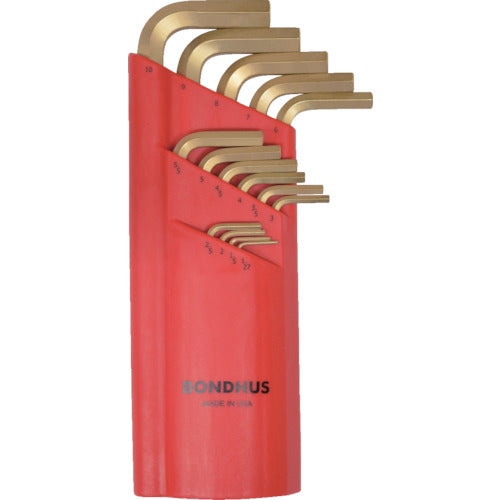BONDHUS Ball Point L-Wrench Set Long Gold Set of 15 (1.27-10mm) BLX15MG 1 S