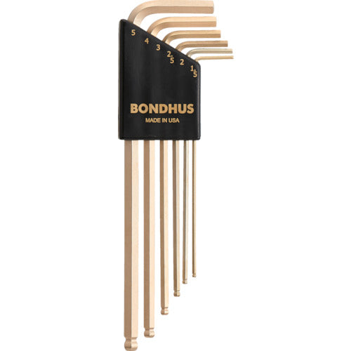 BONDHUS Ball Point L-Wrench Long Gold Set of 6 (1.5-5mm) BLX6MG 1 S