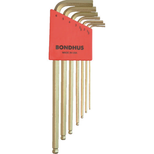 BONDHUS Ball Point L-Wrench Long Gold Set of 7 (1.5-6mm) BLX7MG 1 S