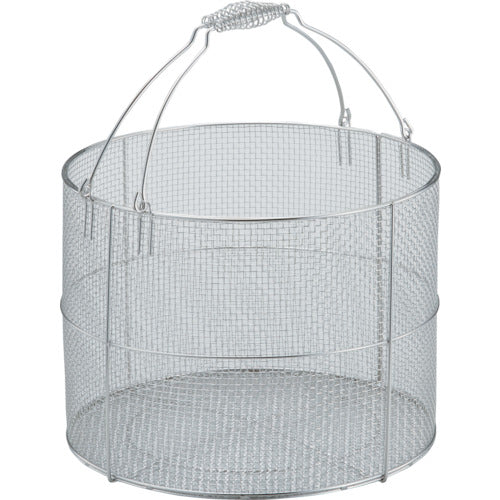 TRUSCO Stainless Steel Cleaning Basket, Round, Effective Inner Dimensions 390 x 390 x 295, TSM-4030N, 1 pc