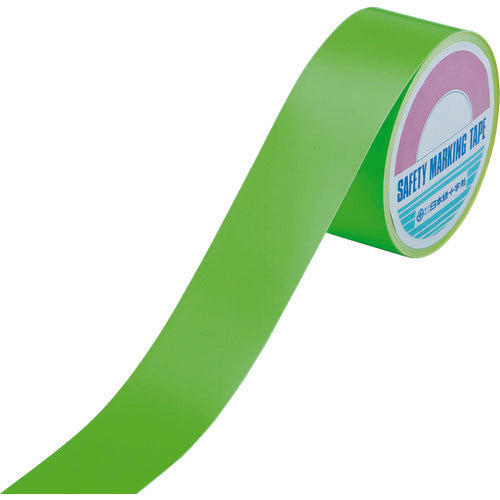 緑十字 蛍光ラインテープ 緑 蛍光−50G 50mm幅×10m エンビ 屋内用 266011 1 巻