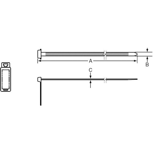 PANDUIT Nylon Cable Ties Sta-Strap Flag Type 4.6 x 170 x 1.1 Natural 100 Pieces SSM2S-C 1 Bag
