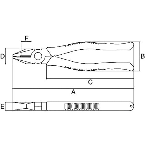 Three Peaks Pliers (JIS) Elastomer Grip 217mm SC-200Z 1 piece