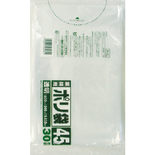 Sanipack N-4C 업무용 폴리 봉투 투명 45L 30장 N-4C-CL 1봉
