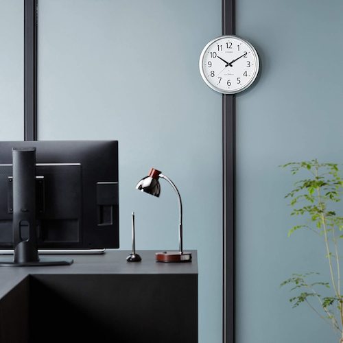 Citizen radio-controlled wall clock, waterproof (equivalent to IPX4), continuous second hand, silver, φ320 x 58, 8MY493-019, 1 unit