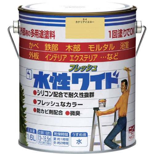 ニッぺ 水性フレッシュワイド 1.6L カナリアイエロー HTA174−1.6 4976124032356 1 缶