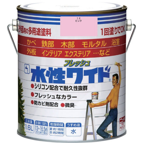 ニッぺ 水性フレッシュワイド 1.6L ピンク HTA184−1.6 4976124033346 1 缶
