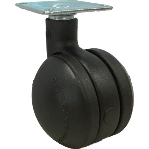 SAMSONG 디자인 쌍륜 캐스터 「Bola」흑 플레이트 자재 50 mm BOLA-P-50-BK 1개