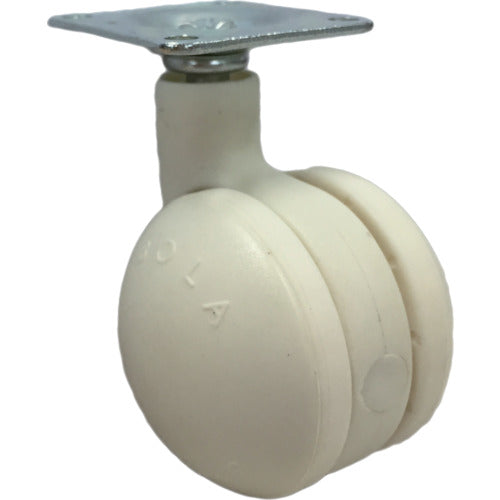 삼성 디자인 쌍륜 캐스터 "Bola" 화이트 플레이트 자유자재 50mm BOLA-P-50-W 1 개