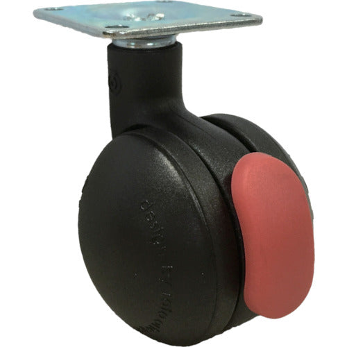 SAMSONG 디자인 쌍륜 캐스터 「Bola」흑 플레이트 자재 스토퍼 첨부 BOLA-PS-50-BK 1개