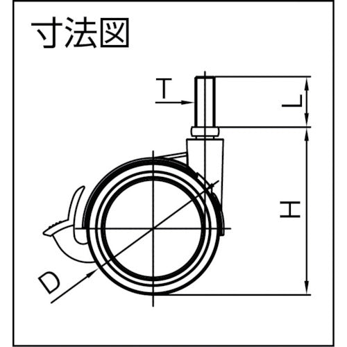 SAMSONG デザイン双輪キャスター「Eva」 ネジ 自在ストッパー付 75m EVA-TS-75 1 個