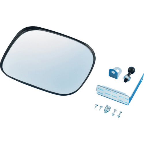 Midori Juji Small Convex Mirror (Magnetic Type) Black Wall Corner 15BK 150 x 180mm Mounting Bracket Included 276102 1 Unit