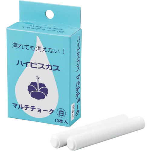 緑十字 マルチチョーク(雨天使用可能タイプ) 白 マルチチョーク−W 12Φ×80mm 10本組 289090 1 組