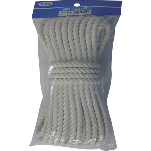 ユタカメイク ロープ 綿ロープ3ツ打 8mm×10m A-210 1 巻