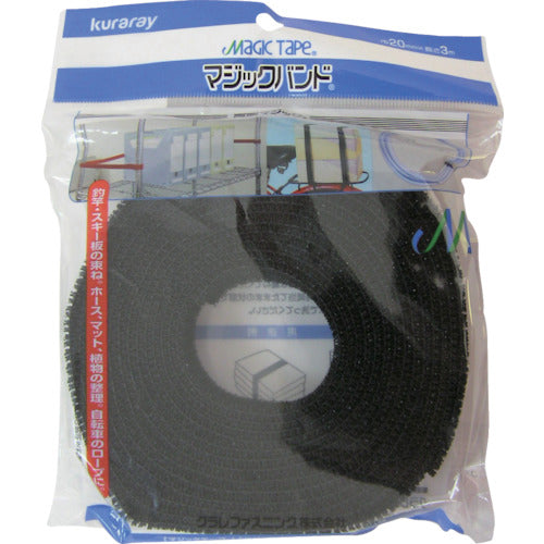 유타 카메이크 매직 테이프 매직 밴드 20mm×3m 블랙 G-246 1개