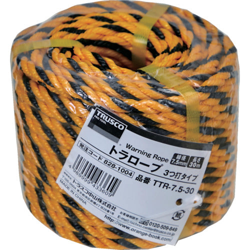 TRUSCO トラロープ 3つ打 7.5×30m TTR-7.5-30 1 巻