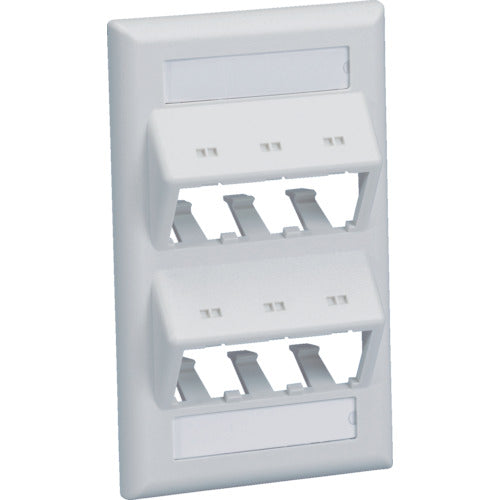 PANDUIT 【매진 폐번】 경사형 페이스 플레이트 6포트용 오프 화이트 CFPSL6IWY 1개