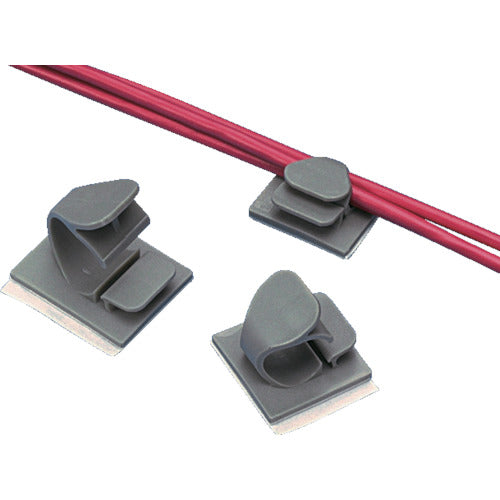 PANDUIT Cord Clip with Adhesive Tape, Telephone Gray (100 pcs) LWC38-A-C14 1 bag