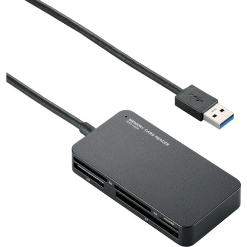 ELECOM USB3.0 대응 메모리 리더 라이터 슬림 커넥터 블랙 MR3-A006BK 1개
