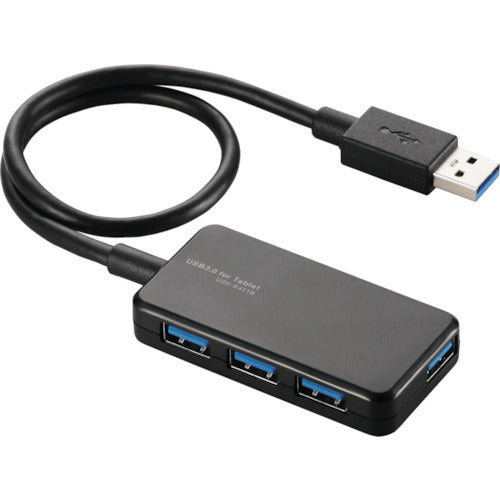 ELECOM 4포트 USB 3.0 허브 버스 파워 타블렛용 블랙 U3H-A411BBK 1개