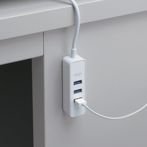 ELECOM 4-port USB 3.0 hub with magnet, bus-powered model, white, U3H-T405BWH, 1 unit