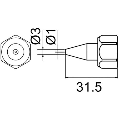 Hakko Nozzle N-1 with Cap Nut 801-N-1 1 pc