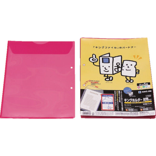 KING JIM 킹 홀더-봉투 타입 A4-S 레드 (10장입) 782-10-R 1 PK