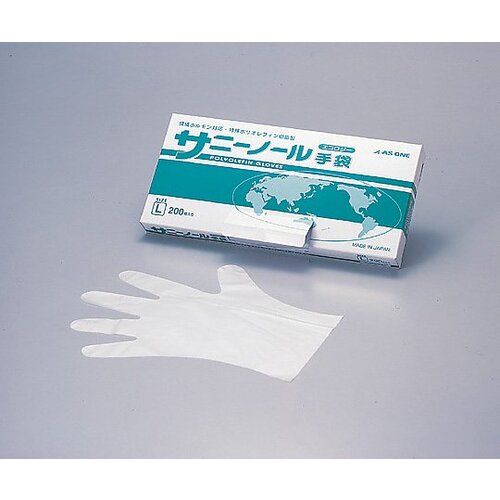 AS 써니놀 장갑 생태 L 화이트 200장들이 6-9730-01 1상자