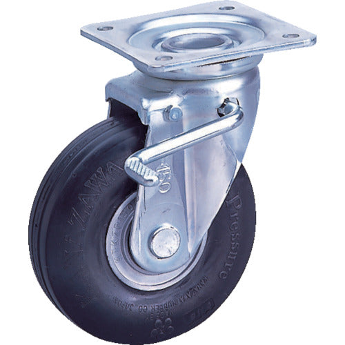 Kanatsu Zero Pressure Tire with Swivel Bracket S, Allowable Load 95kgf, Wheel Diameter D200mm, ZP-OS 8X2.00MS-GY, 1 pc