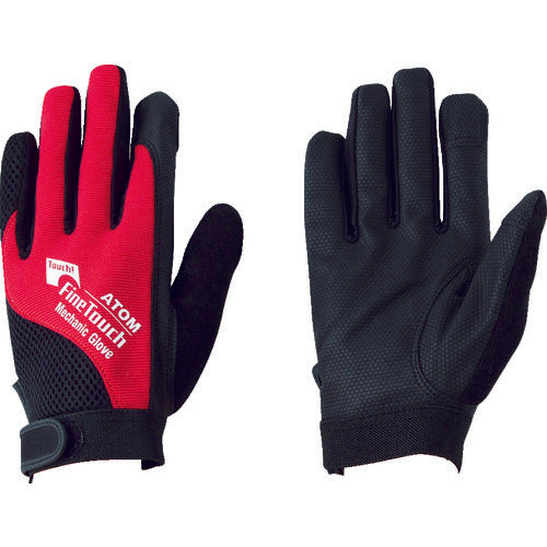 ATOM Synthetic Leather Gloves Fine Touch Mechanic Red M 2094-RE-M 1 pair