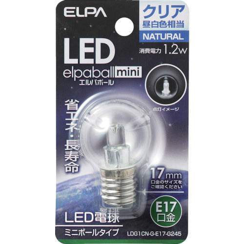 ELPA 전구(LED) LED 전구 G30형 E17 밝기 55lm 클리어 주백색 상당 LDG1CN-G-E17-G245 1개