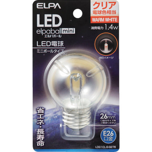 ELPA 전구(LED) LED 전구 G50형 E26 밝기 55lm 클리어 전구 색 상당 LDG1CL-G-G276 1개