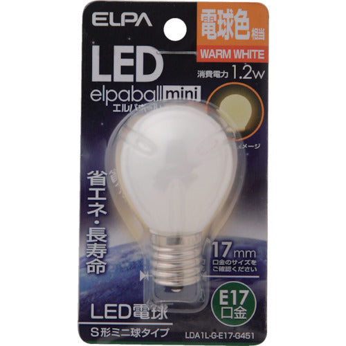 ELPA 電球(LED) LED電球S形E17 明るさ45lm 昼白色相当 LDA1L-G-E17-G451 1 個