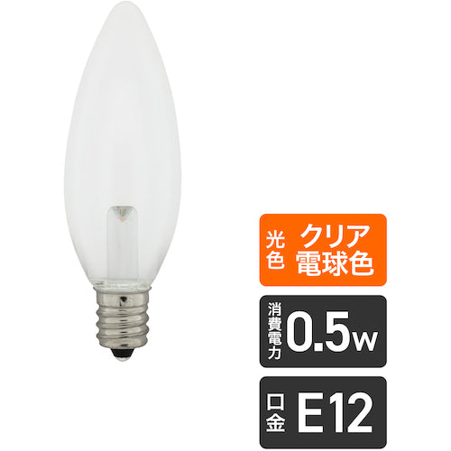 ELPA Bulb (LED) LED Bulb Chandelier Type E12 Brightness 15lm Clear Incandescent Color Equivalent LDC1CL-G-E12-G316 1 pc
