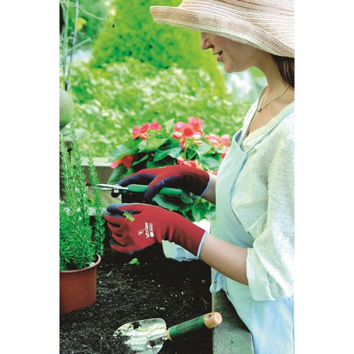 トワロン ニトリル背抜き手袋 WithGardenランドスケープ バーガンディ 7/S 595-S 1 双