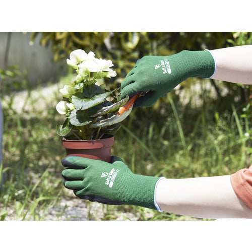 トワロン ニトリル背抜き手袋 WithGardenランドスケープ フォレストグリーン 7/S 597-S 1 双