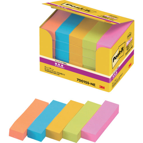 3M 포스트·잇 강점착 50X15mm 90장 X25 패드 5색 혼색 7001SS-NE 1 PK
