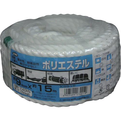 ユタカメイク ロープ ポリエステルロープ万能パック 9φ×15m KS-915 1 巻