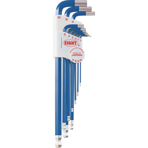 에이트 육각봉 스패너 테이퍼 헤드 엑스트라 롱 단색 컬러 세트 블루 TLC-S9NBL 1 S