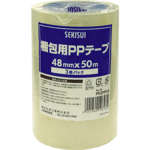 세키스이 포장용 OPP 테이프 #882E 48mm×50m 투명 3권 팩 P82PP33 1 PK