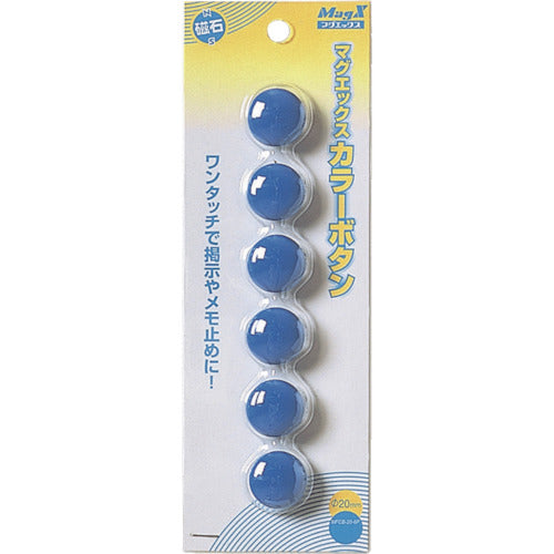 マグエックス カラーボタン20Φ6P−青 MFCB-20-6P-B 1 PK