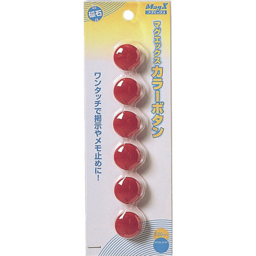 마그엑스 컬러 버튼 20Φ6P-레드 MFCB-20-6P-R 1 PK
