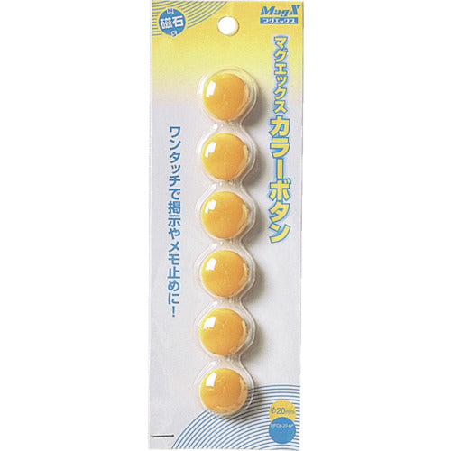 マグエックス カラーボタン20Φ6P−黄 MFCB-20-6P-Y 1 PK