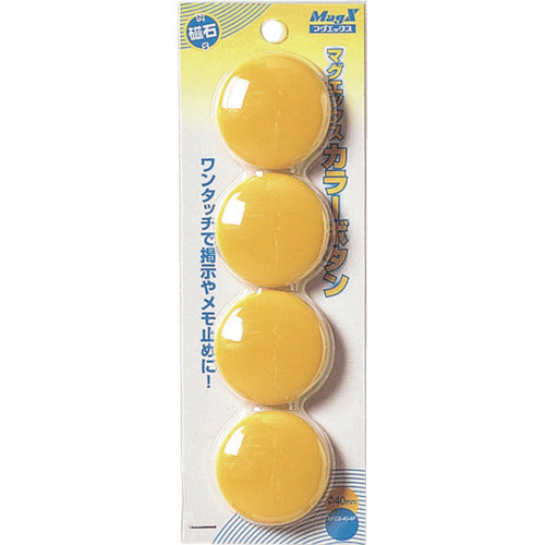 Mag-X Color Button 40Φ4P-Yellow MFCB-40-4P-Y 1 PK