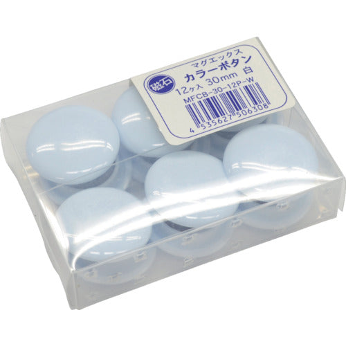 마그엑스 컬러 버튼 30 파이 화이트 12개들이 MFCB-30-12P-W 1 PK