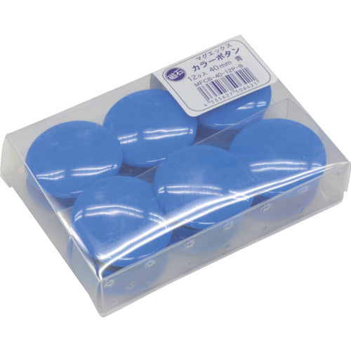 Mag-X Color Button 40mm Blue 12pcs MFCB-40-12P-B 1PK