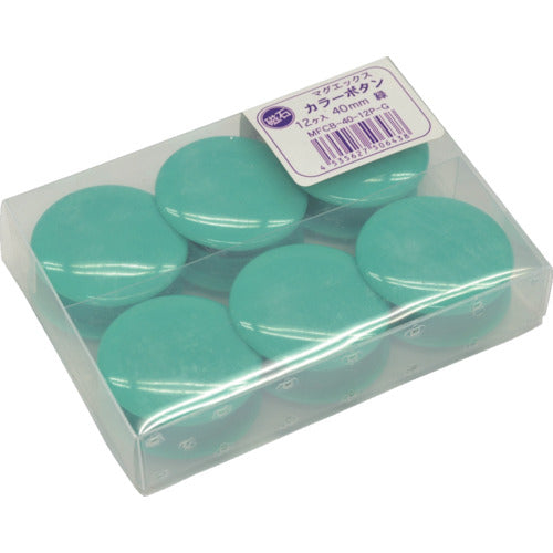 Mag-X Color Button 40mm Green 12pcs MFCB-40-12P-G 1PK